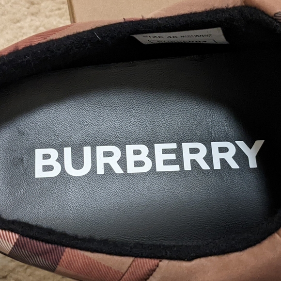 Mens Burberry "Northaven" Check Slippers Brown/Beige - Picture 4 of 6